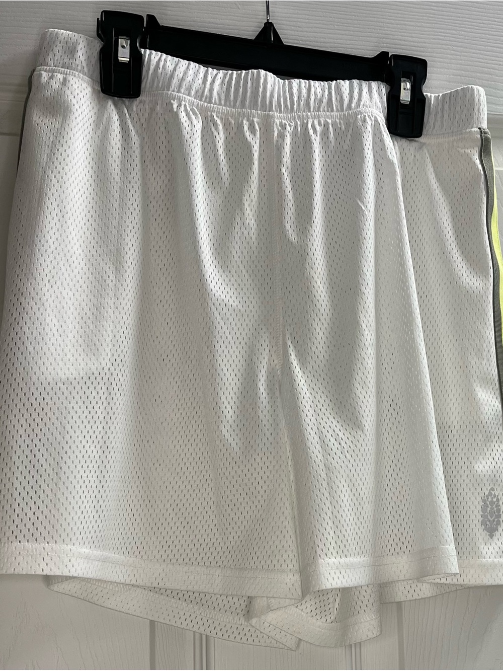 FP Movement White Mesh Athletic Shorts with Neon Side Accent & logo. NWOT Sz. XS